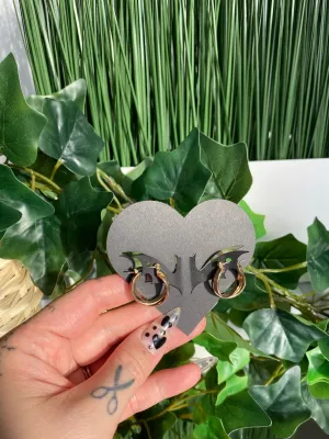 Heart Bat Wing Dangle Earring Card