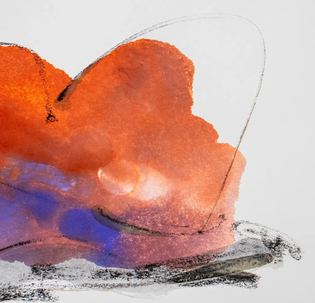 Illegibly Signed Abstract Watercolor on Paper
