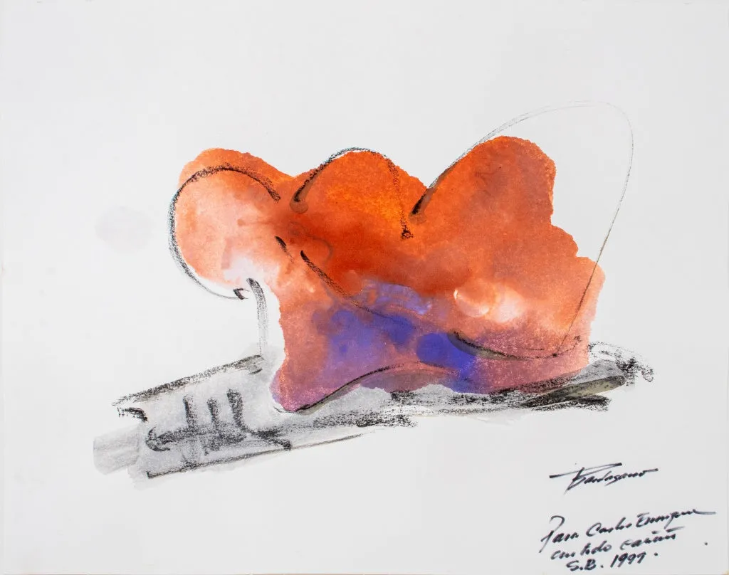 Illegibly Signed Abstract Watercolor on Paper