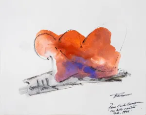 Illegibly Signed Abstract Watercolor on Paper
