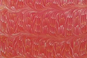 Indian Marble Cadence Gold/Silver/Cranberry on Red