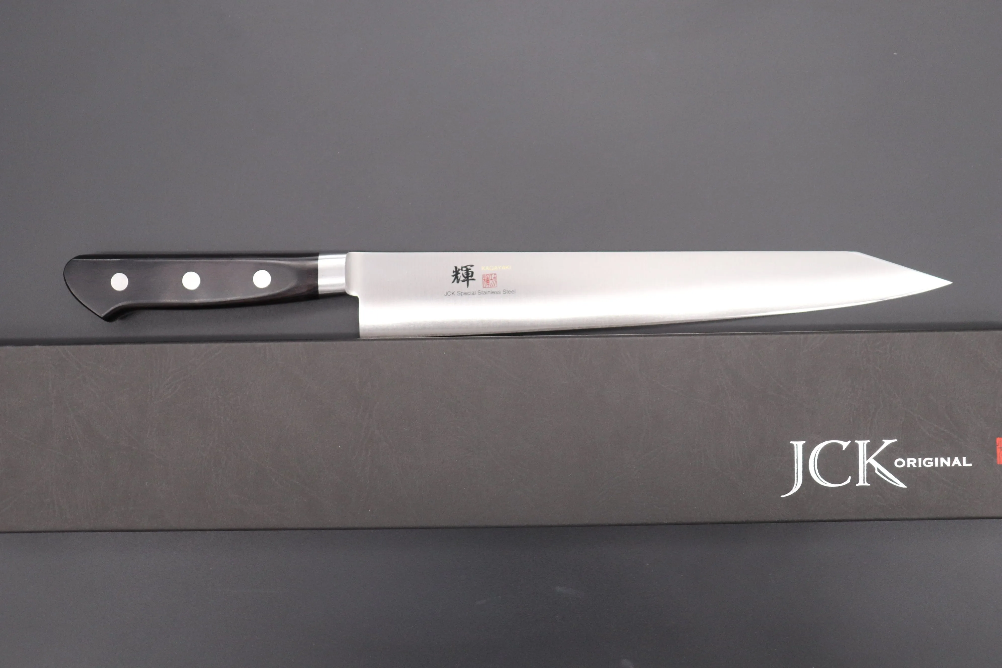 JCK Original Kagayaki Basic Series KG-10KES Kiritsuke Sujihiki 270mm (10.6 Inch, Special Order Made, Kiritsuke Blade Version)