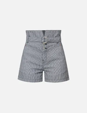 Kamon Print Paper Bag Dobby Shorts