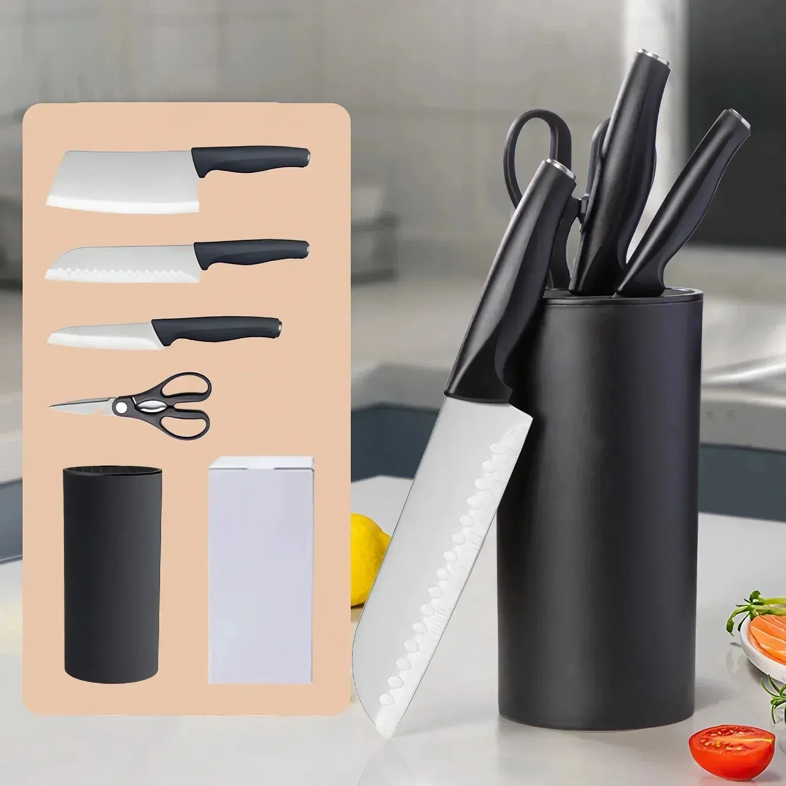 Kitchen Knives Set With Holder
