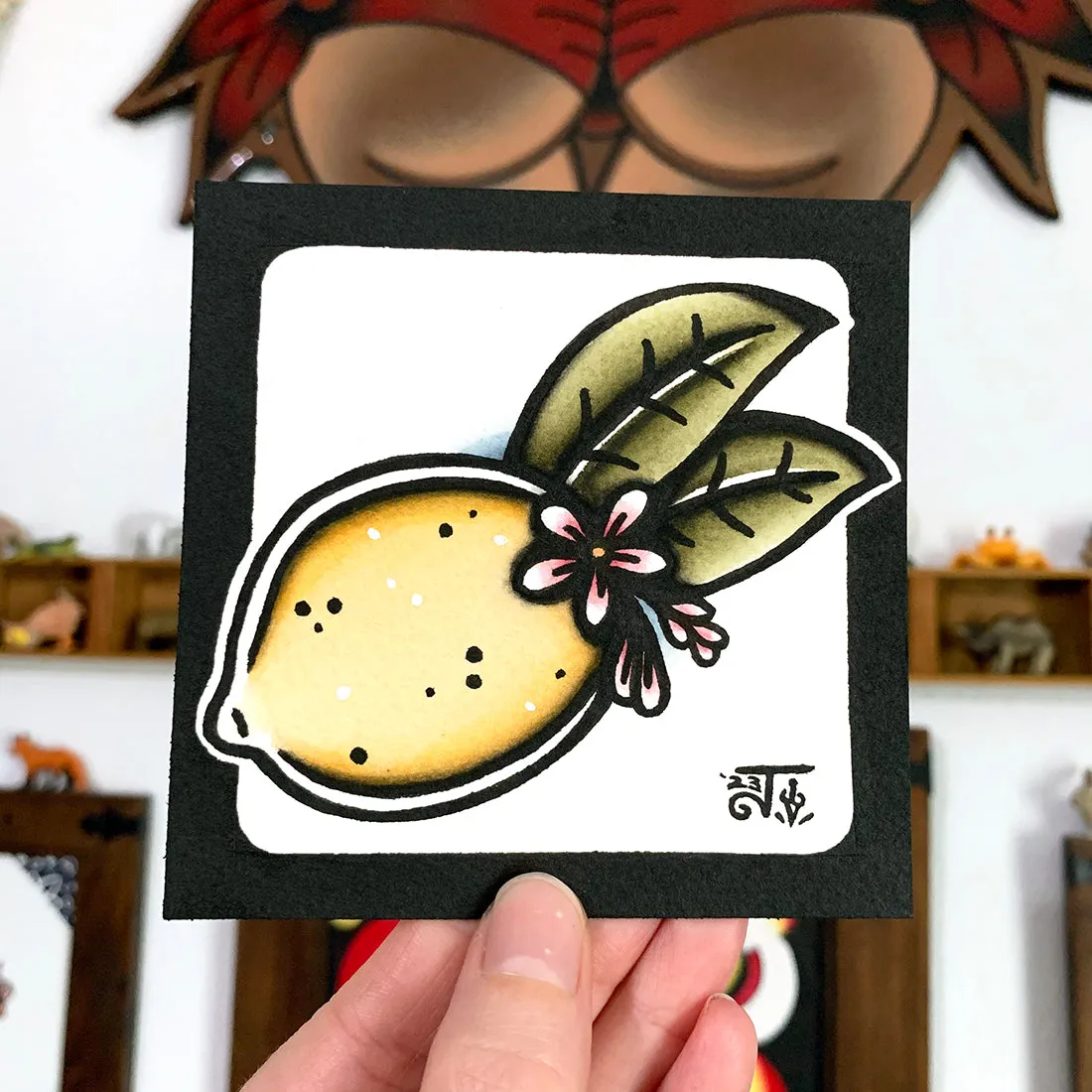 Lemon Original Scrap Paper Painting