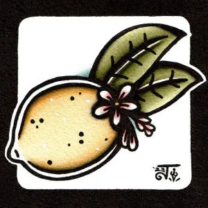 Lemon Original Scrap Paper Painting