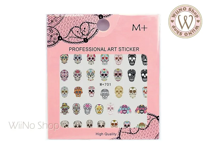 M 701 Sugar Skull Water Slide Nail Art Decals - 1pc