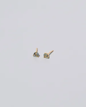 Martini Stud Earrings - Bicolor Yellow/Blue Sapphire
