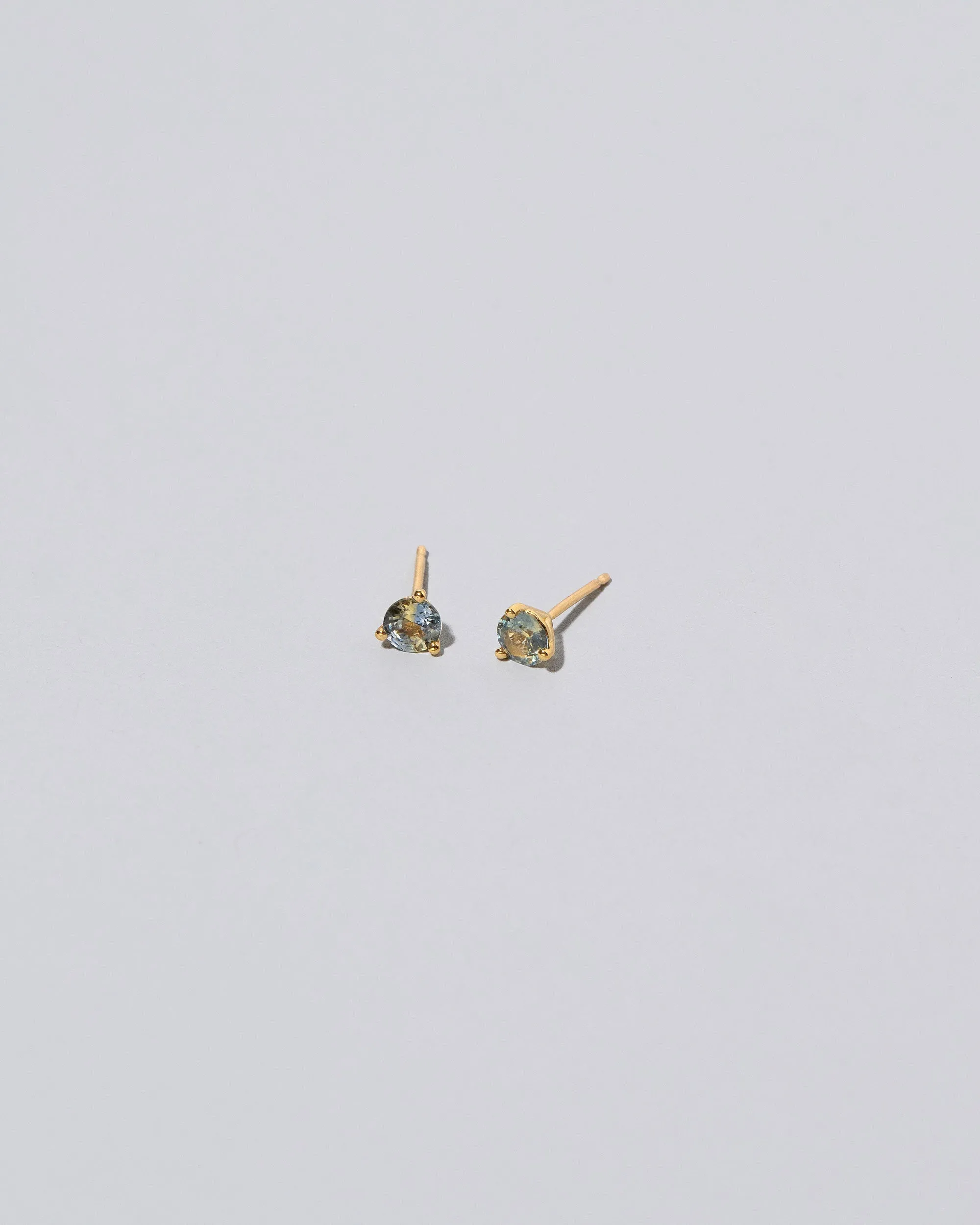 Martini Stud Earrings - Bicolor Yellow/Blue Sapphire
