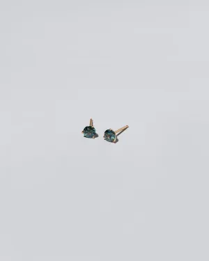 Martini Stud Earrings - Grand Teal Bicolor Sapphire