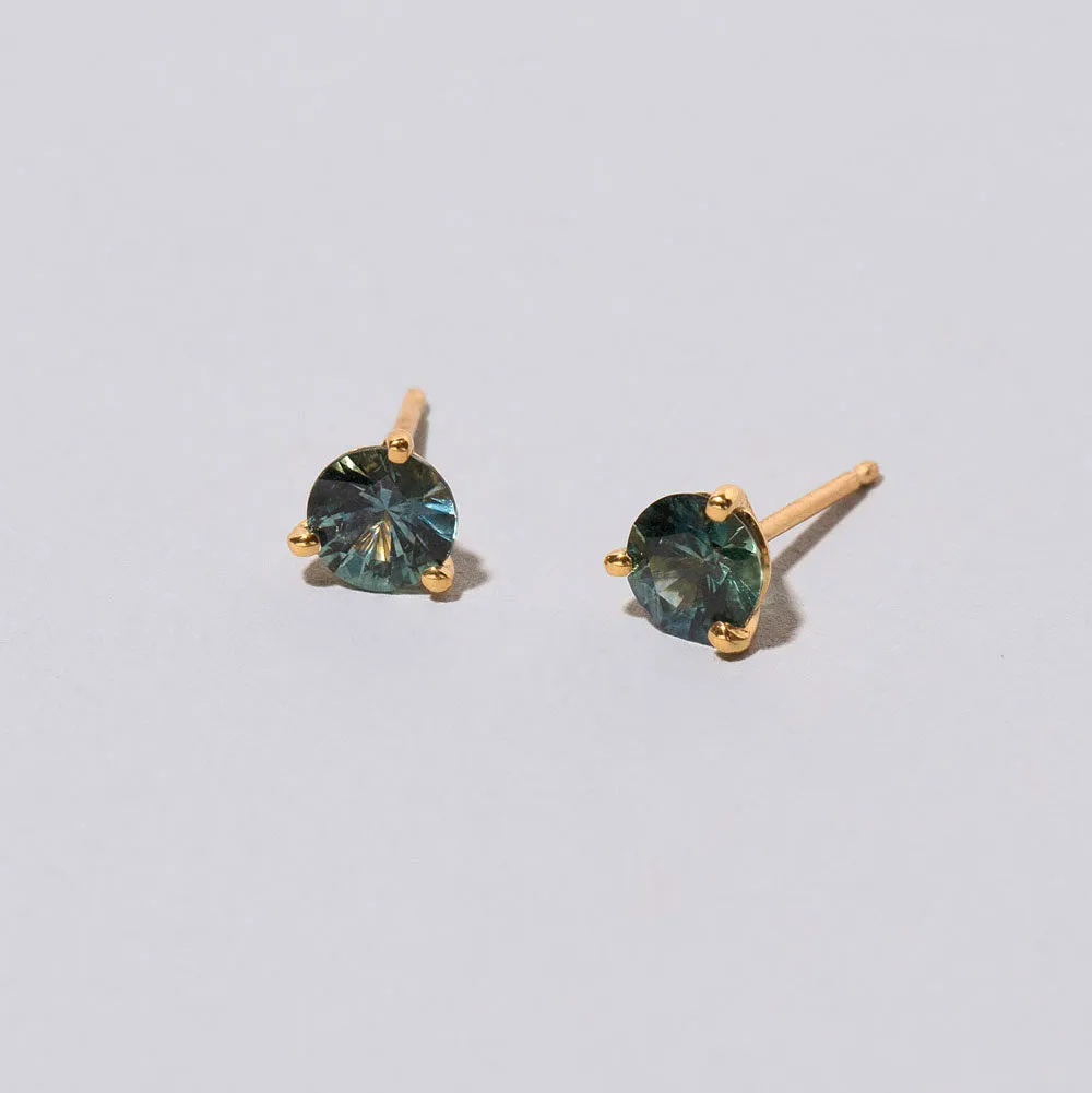 Martini Stud Earrings - Mega Blue Sapphire