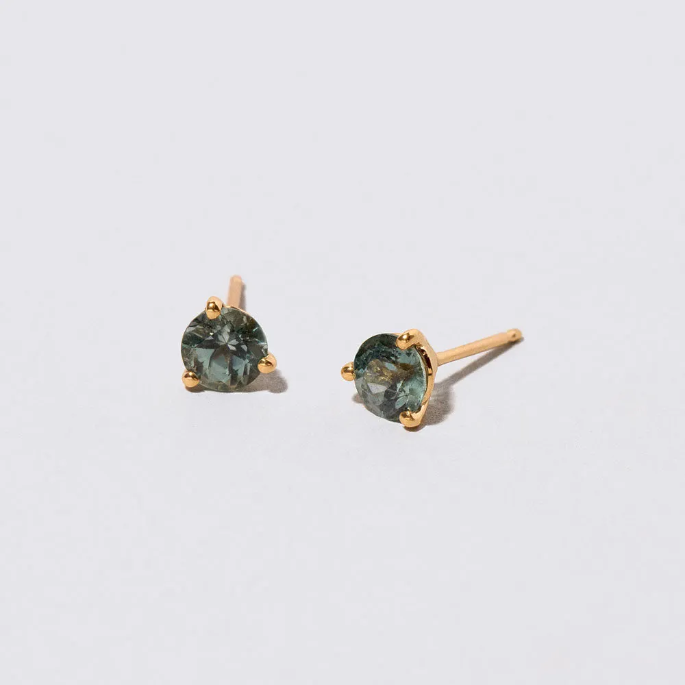 Martini Stud Earrings - Mega Teal Sapphire