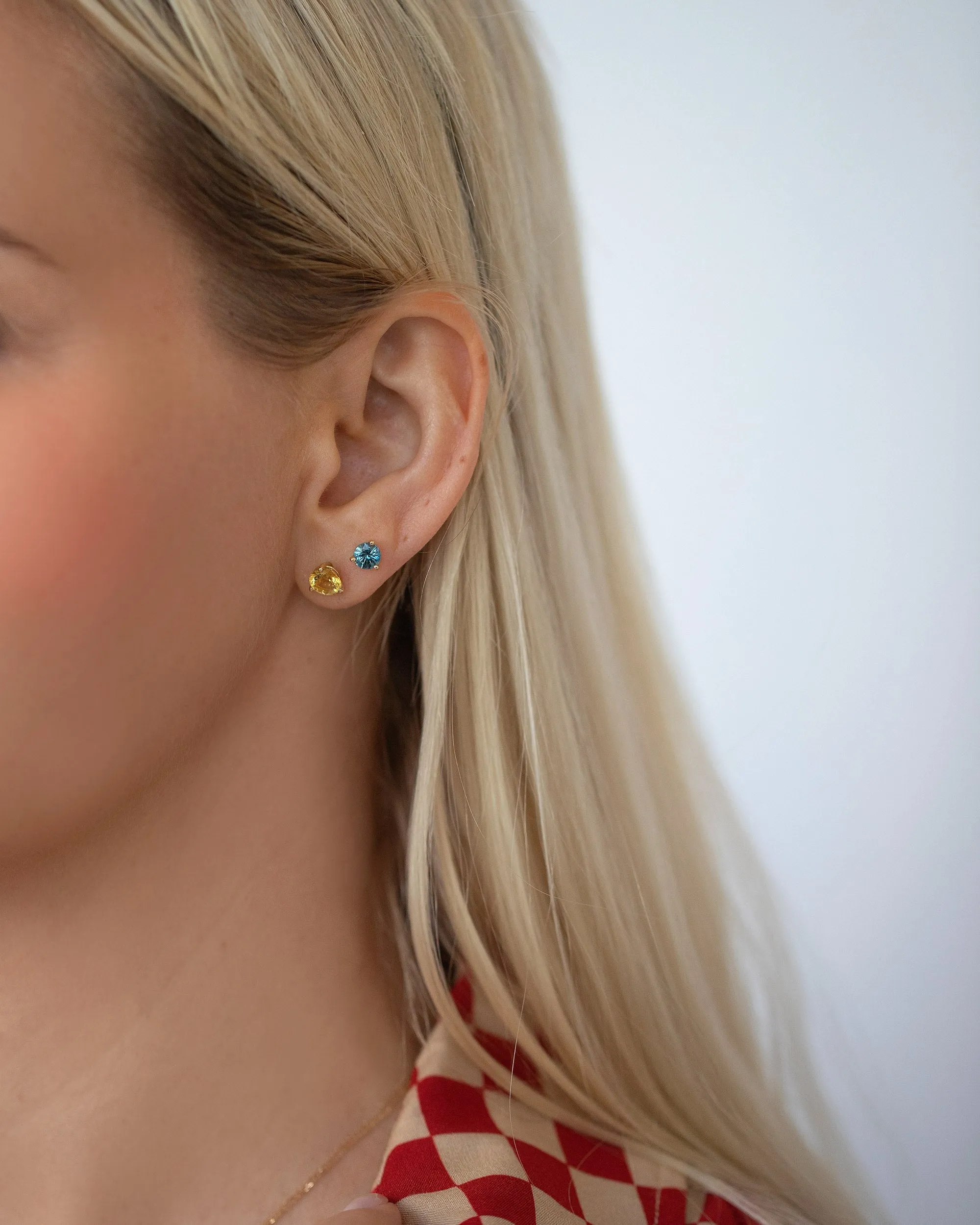Martini Stud Earrings - Mega Teal Sapphire