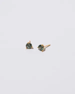 Martini Stud Earrings - Mega Teal Sapphire