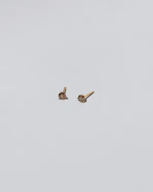 Martini Stud Earrings - Petite Cognac Diamond