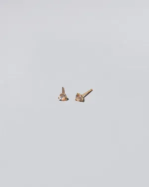 Martini Stud Earrings - Petite Peach Sapphire