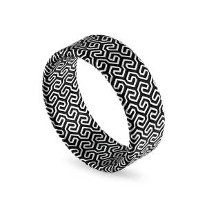Maze Pattern Champlevé Ring