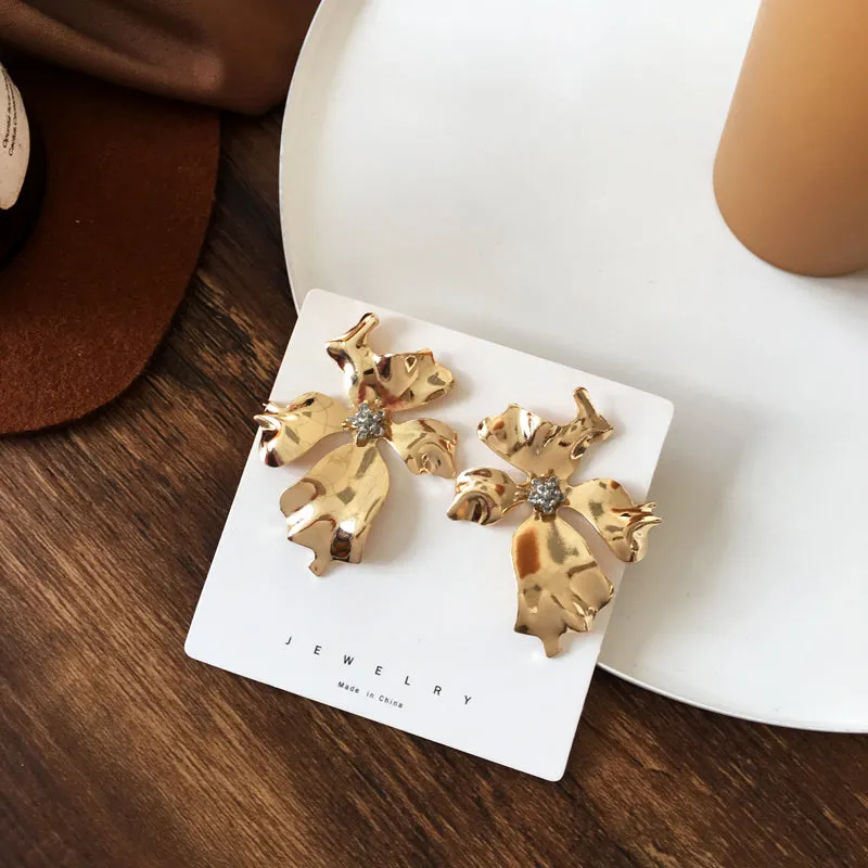 Metal Flower Earrings