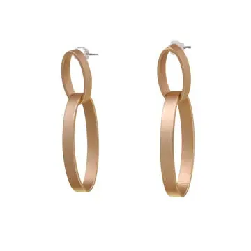 NB DOUBLE LOOP GOLD EARRINGS