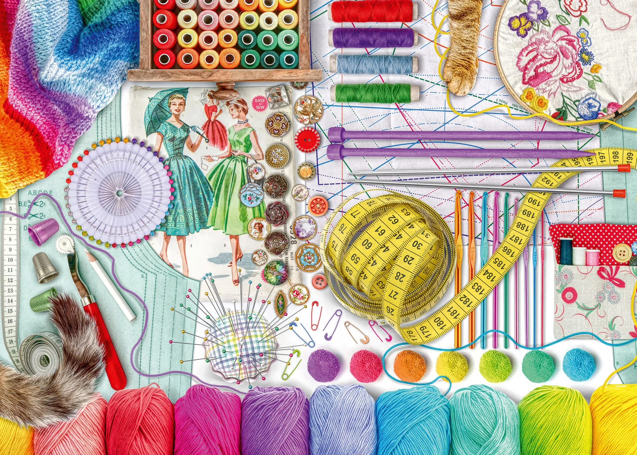 Needlework Station - 500pc Large Format Puzzle