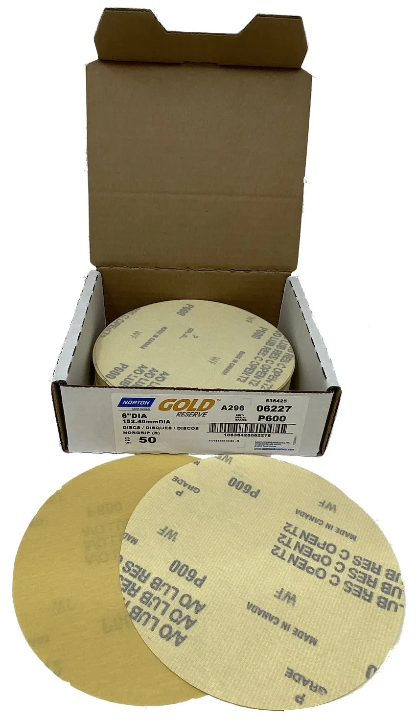 Norton Gold A/O 120 Grit 6" Discs - 50 Ct.