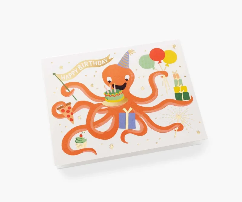 Octopus Birthday Greeting Card
