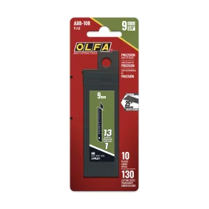 OLFA ABB-10B 9 mm Black Ultra-Sharp Snap-Off Blade (10-Pack)