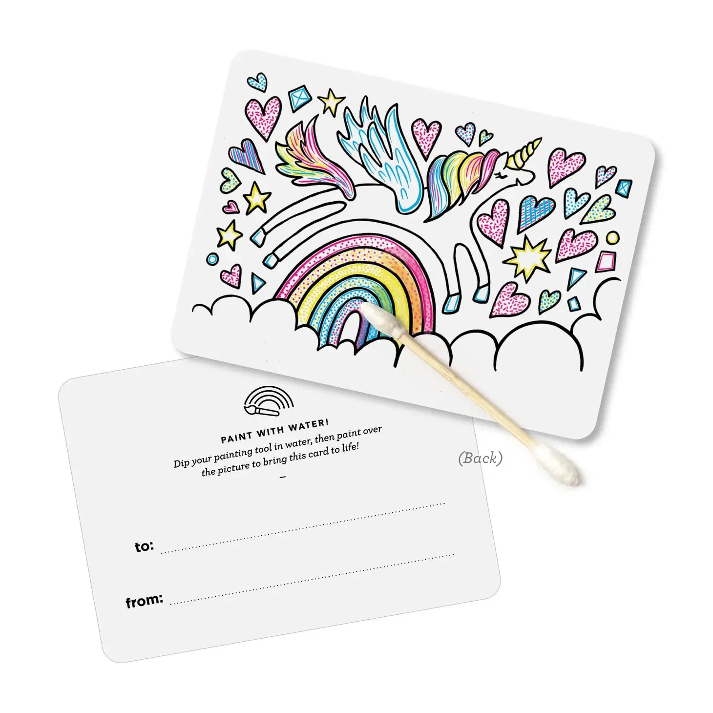 Paint With Water Valentines - Unicorn