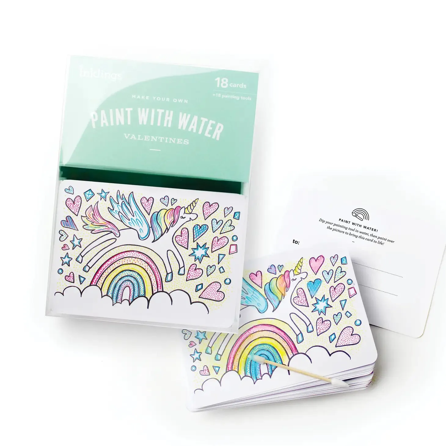Paint With Water Valentines - Unicorn