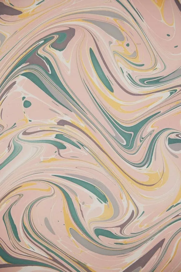 Paper Mirchi Hand Marbled Wrapping Paper Sheets Rose Quartz