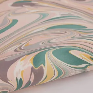 Paper Mirchi Hand Marbled Wrapping Paper Sheets Rose Quartz
