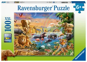 Savannah Jungle Waterhole - 100pc Puzzle