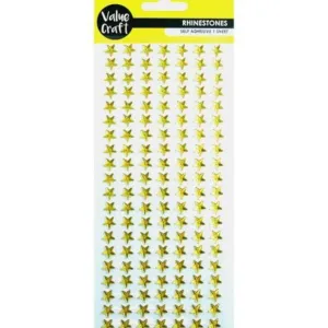 Self Adhesive Rhinestones Gold Stars