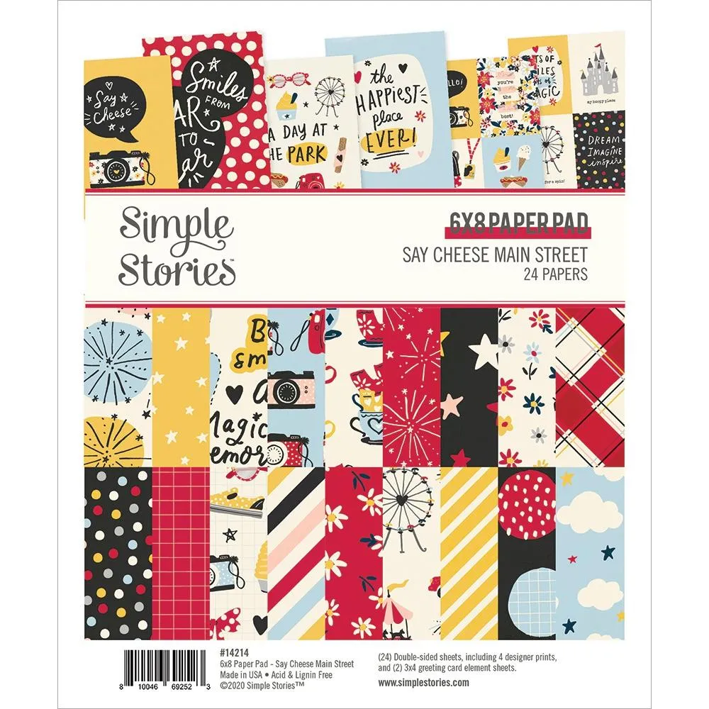 Simple Stories Double-Sided Paper Pad 6in x 8in  24 pack - Say Cheese Main Street*