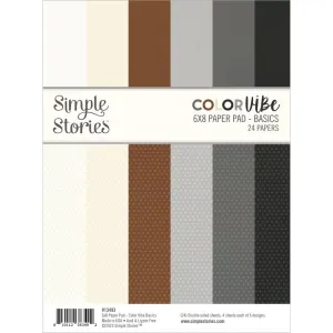 Simple Stories Double-Sided Paper Pad 6"X8" 24pack Colour Vibe Basics*