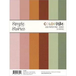 Simple Stories Double-Sided Paper Pad 6"X8" 24pack Colour Vibe Boho*