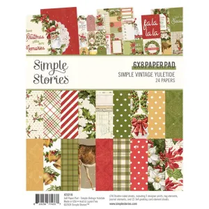 Simple Stories Double-Sided Paper Pad 6"X8" 24/Pkg Simple Vintage Yuletide