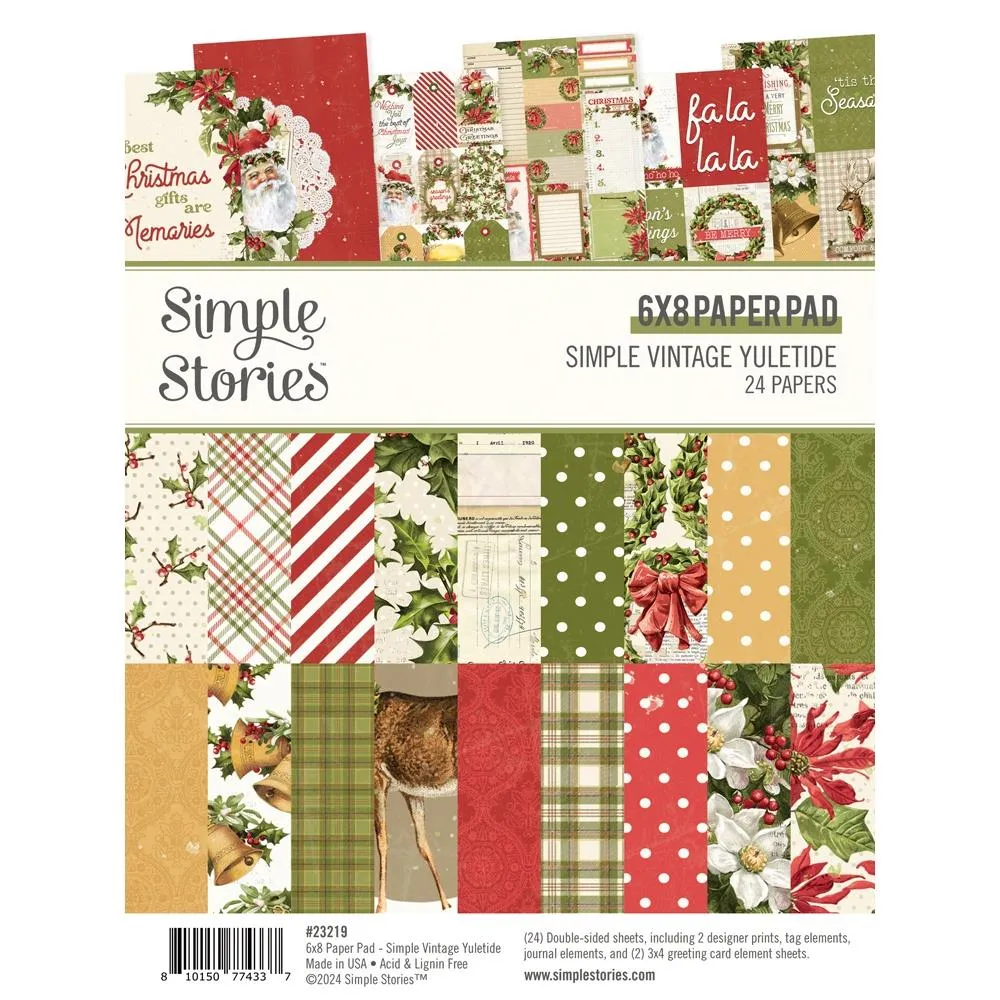 Simple Stories Double-Sided Paper Pad 6"X8" 24/Pkg Simple Vintage Yuletide