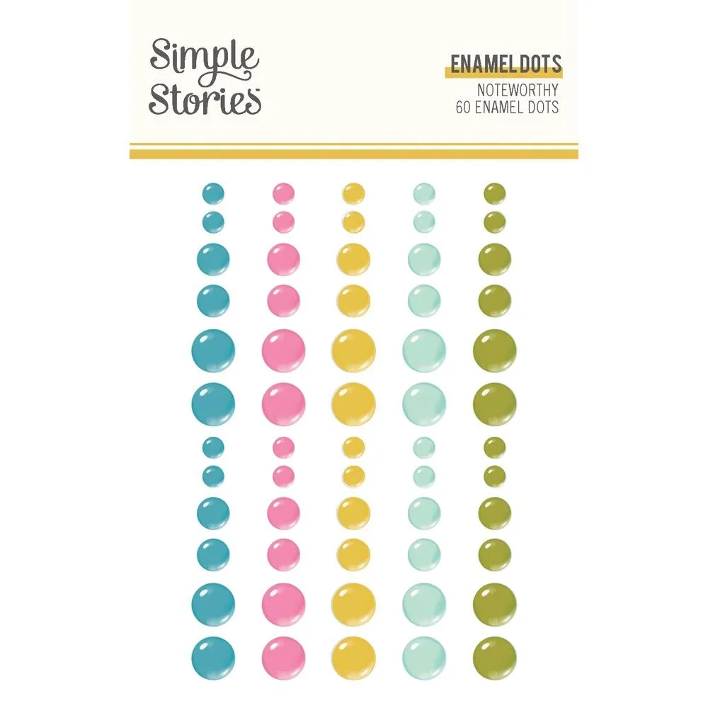 Simple Stories Noteworthy Enamel Dots Embellishments