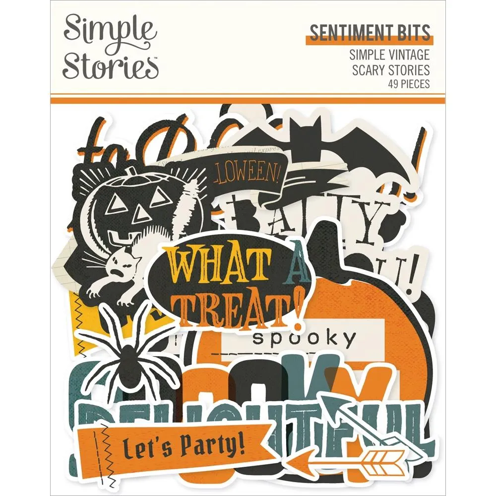 Simple Stories Simple Vintage Scary Stories Bits & Pieces Sentiment