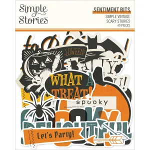 Simple Stories Simple Vintage Scary Stories Bits & Pieces Sentiment