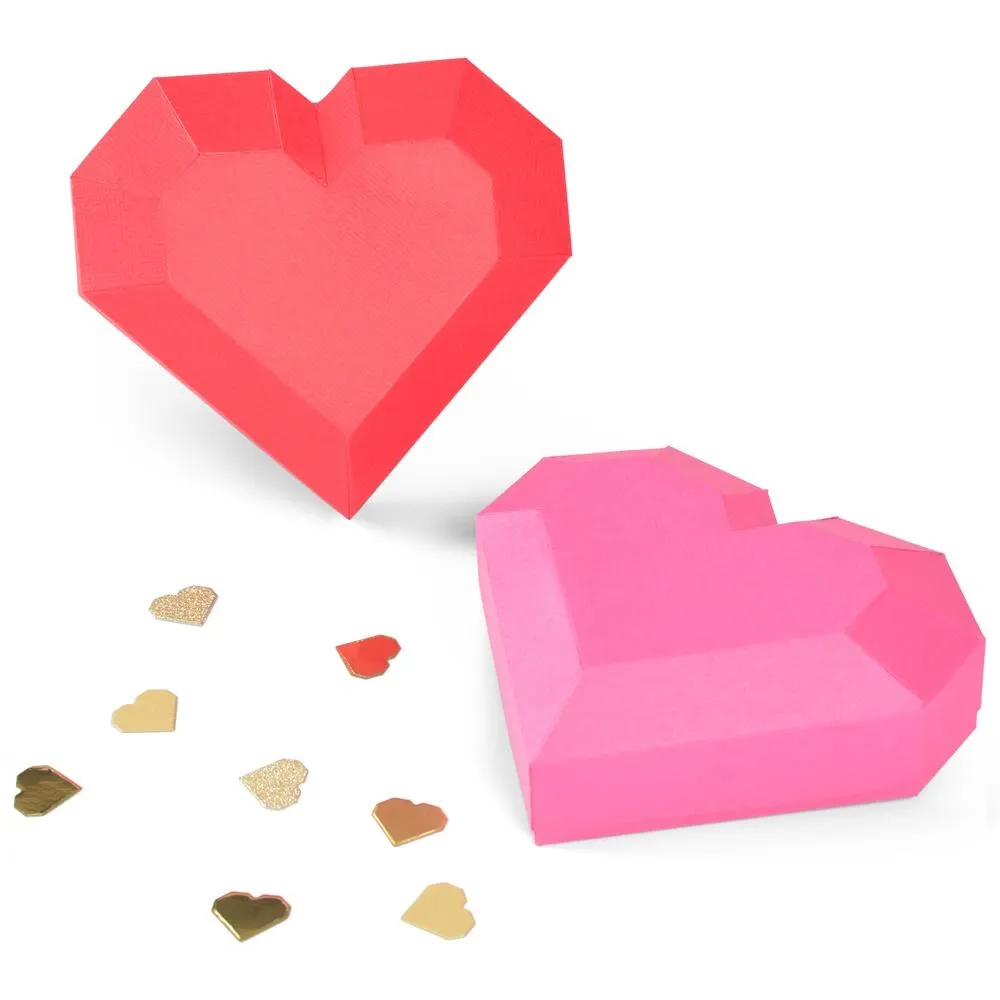 Sizzix Thinlits Dies By Kath Breen 6/Pkg - Geo Heart Box*
