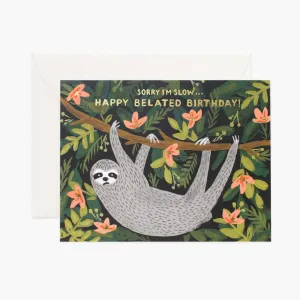 Sloth Belated Birthday Card