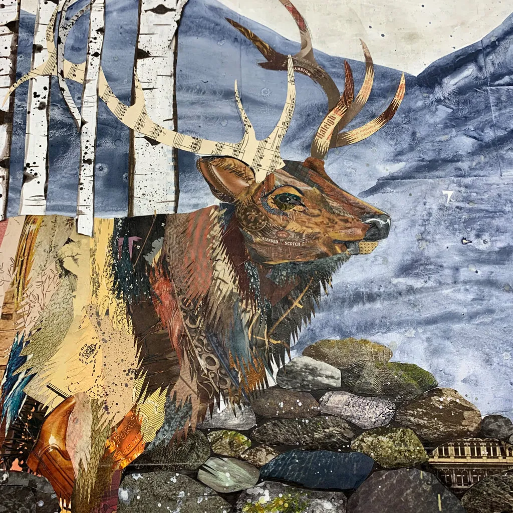 STONEWALL ELK original paper collage