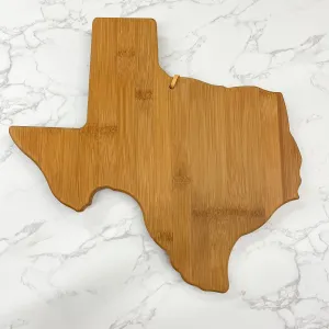 Texas State Shaped Bamboo Serving and Cutting Board