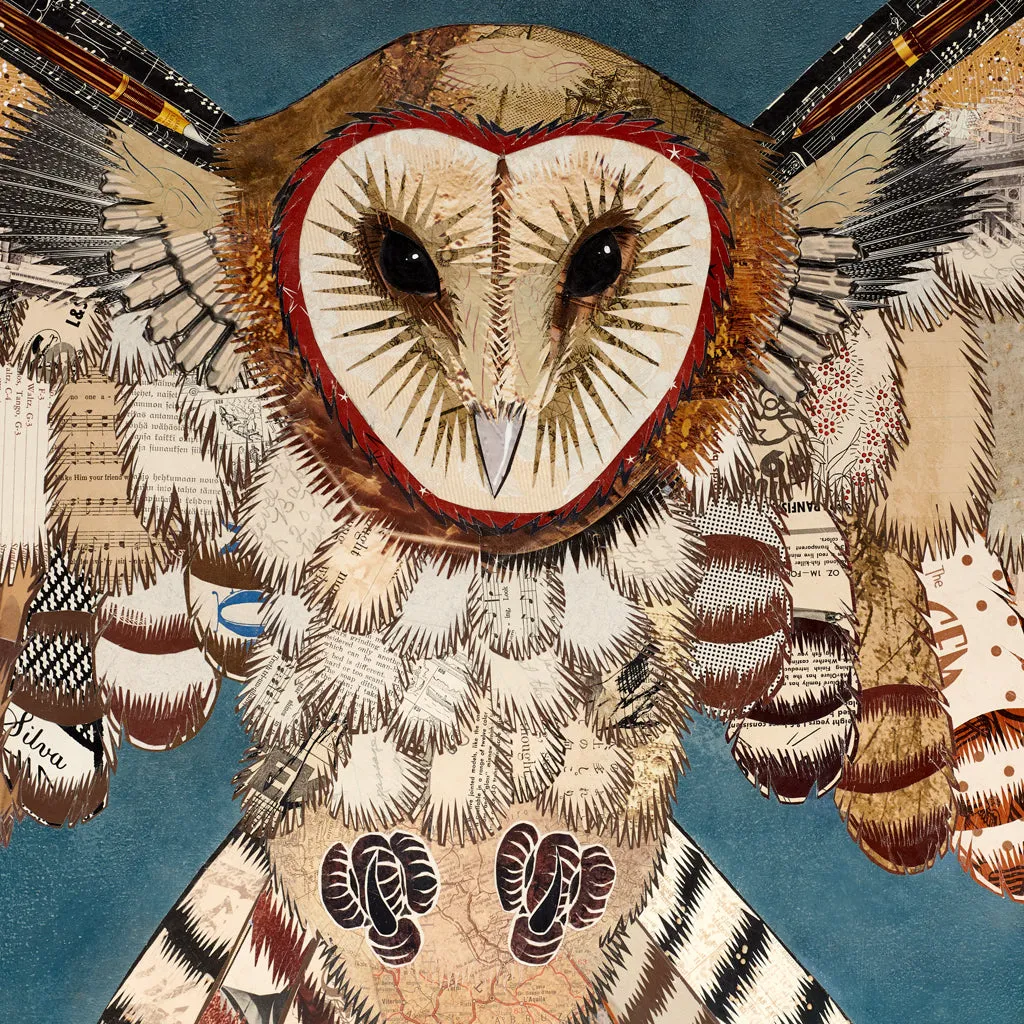THE PROTECTOR (BARN OWL) original paper collage