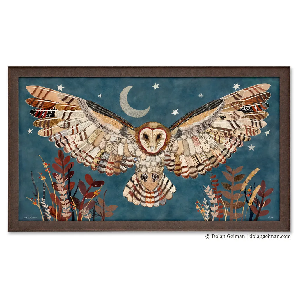 THE PROTECTOR (BARN OWL) original paper collage