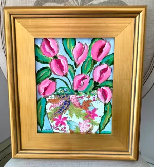 Tobacco Leaf Tulips 12x15"