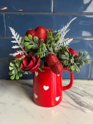 Valentine Red Mug Arrangement 1