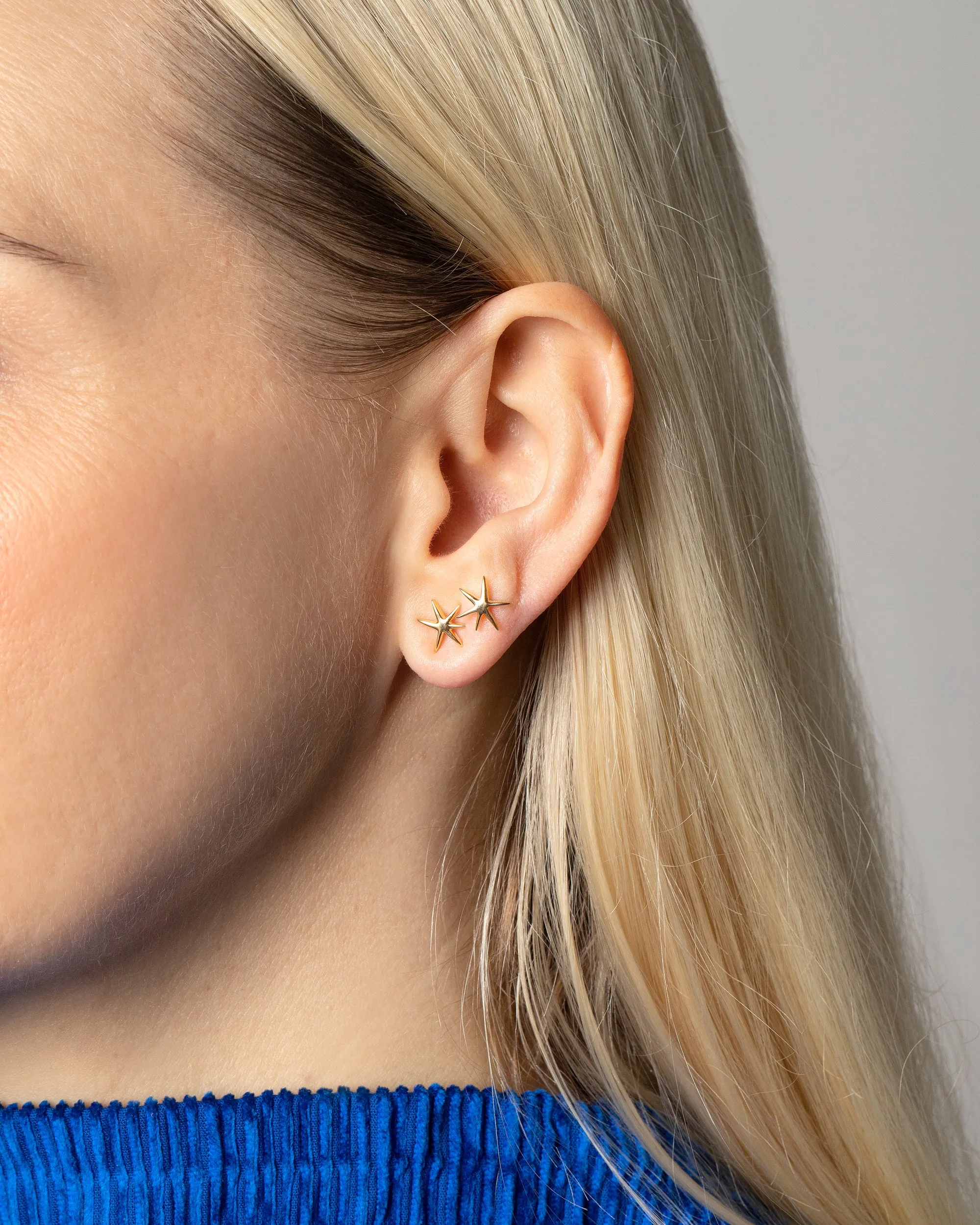 Verve Six Point Star Stud Earrings - Small